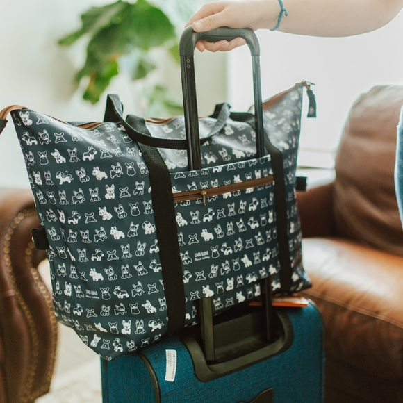 Waterproof Plaid Extra Large Travel Tote Luggage Weekender Duffel Trolley Sleeve - Picture 5 of 10